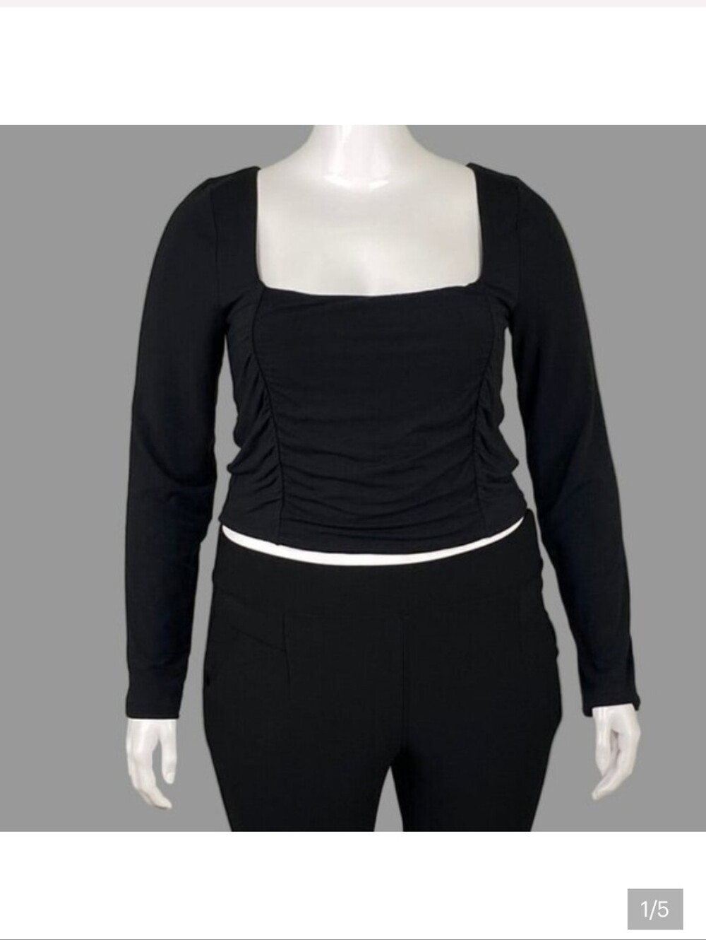 Wilfred Lydia Black Ruched Top - Size XL